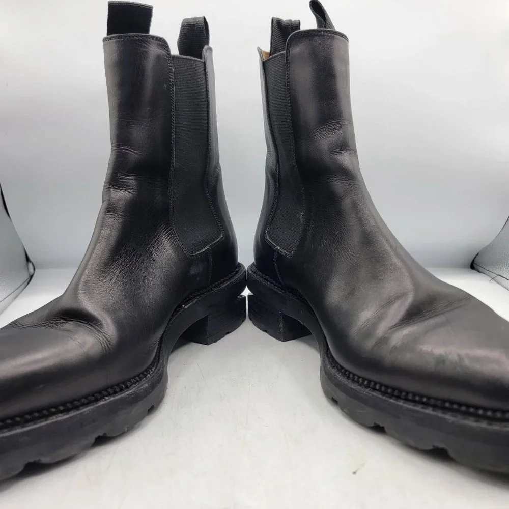 Alexander Wang Andy Cut Out Leather Chelsea Boots size 38.5 Pull On Almond Toe